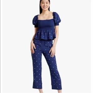 Hill House The Jewel Jammy Top in Navy Blue - M